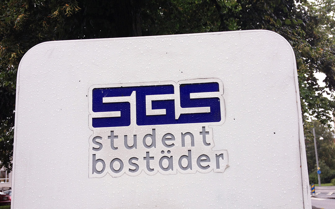 Skylt med SGS logotyp