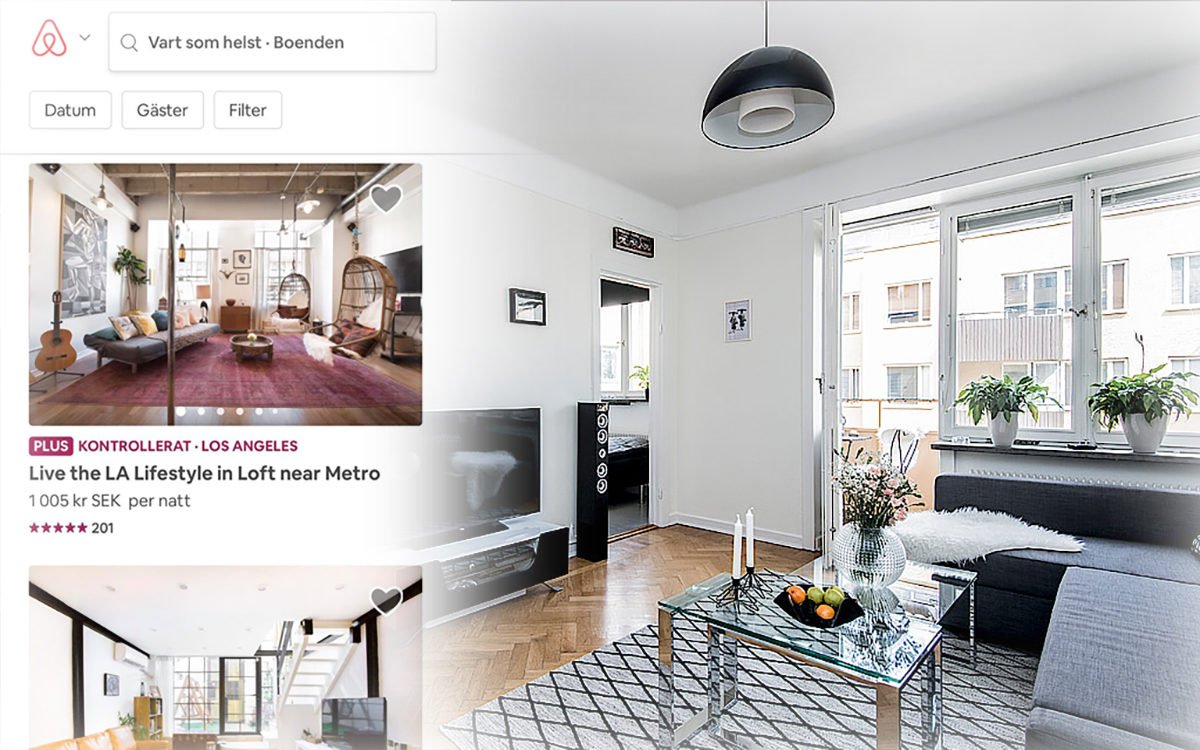 En av tvåhundra bostäder hyrs ut via Airbnb Hem & Hyra