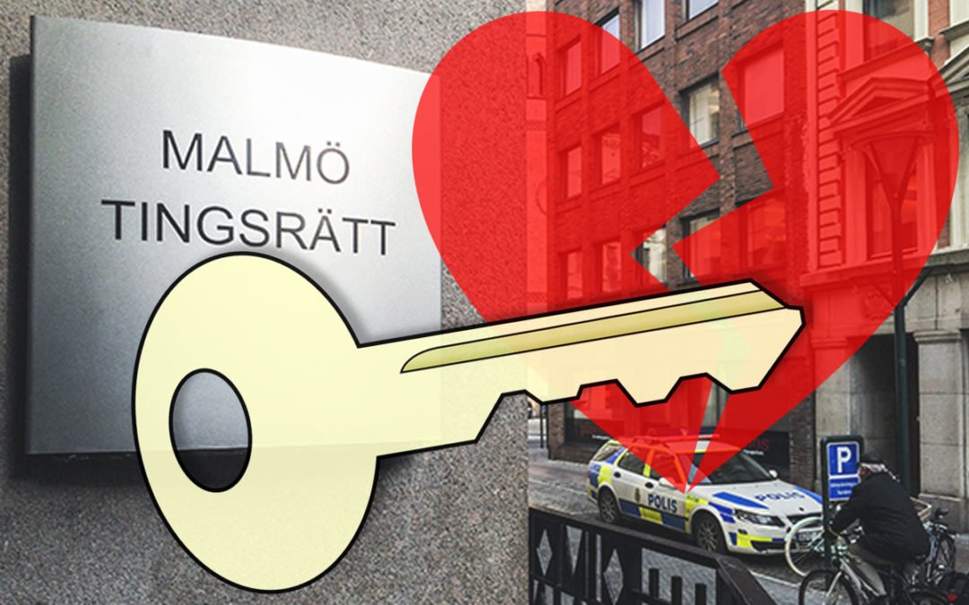 Tvisten med den utelåsta före detta pojkvännen blir nu en fråga för tingsrätten i Malmö.