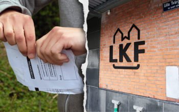 Hyreskontrakt och LKF:s skylt i Lund