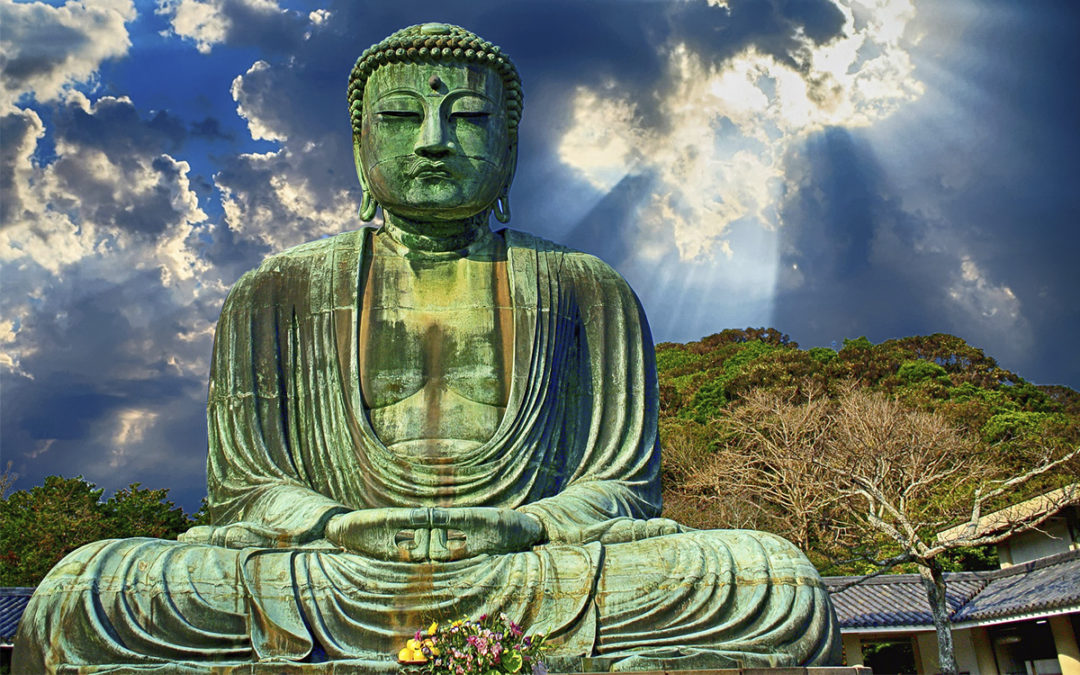 Bilden visar en Buddhastaty.