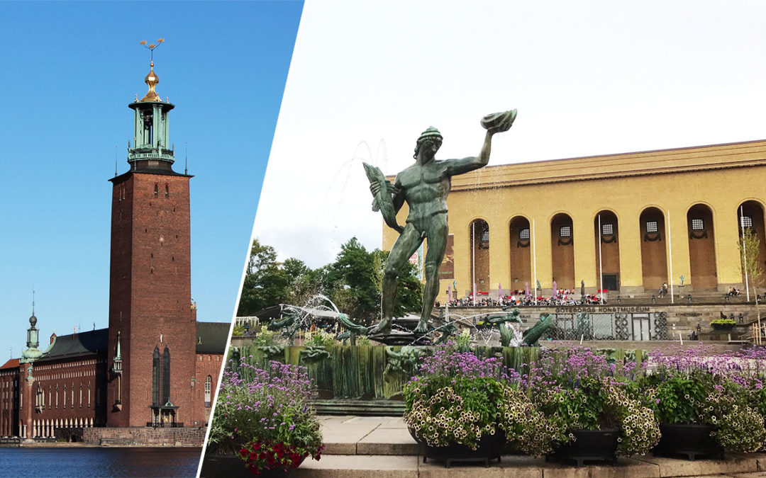 Collage Stockholms stadshus/Götaplatsen Göteborg