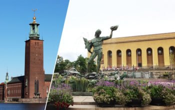 Collage Stockholms stadshus/Götaplatsen Göteborg
