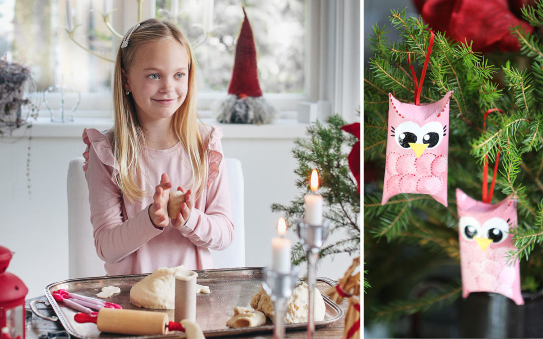 Hemma hos Troja, 9 år, julpysslas det för fullt varje år, från tomtar och änglar till klassiska smällkarameller. ”Det är kul att julpyssla för man kan göra tomtar och hänga fina saker i granen”, berättar hon.