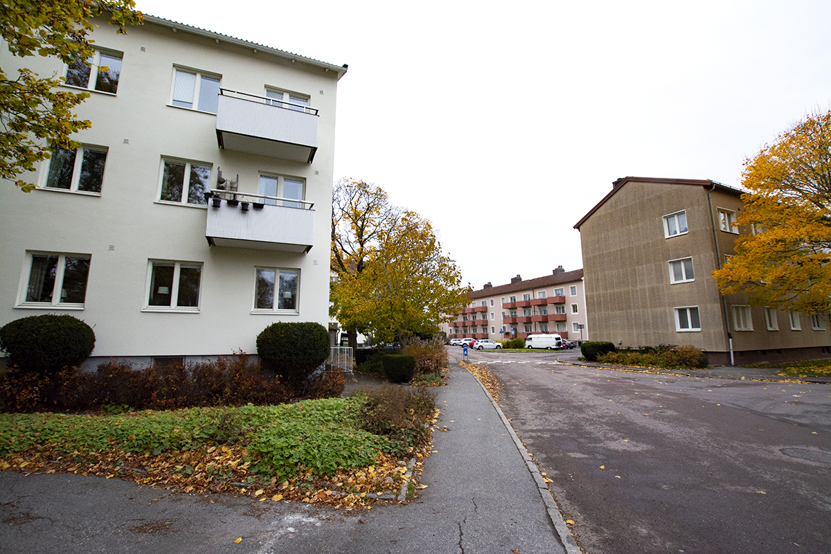 Sockenvägen i Lundby, Göteborg. Här sa hyresgäster nej till renovering och vann mot Posedion i hyresnämnden.