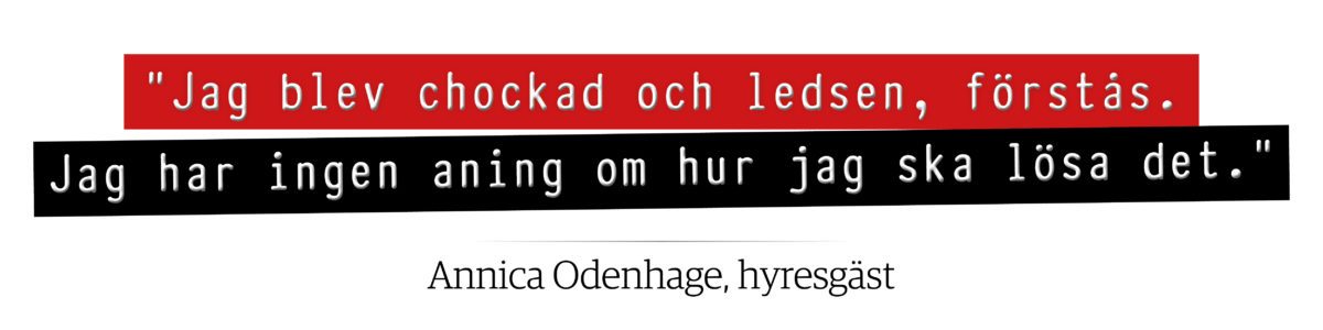 "Jag blev chockad och ledsen", säger Annica Odenhage