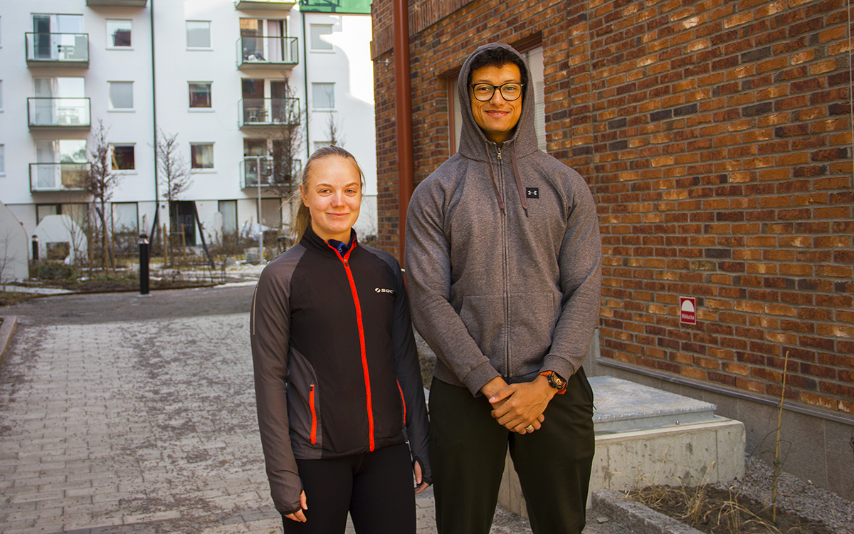 Emelie Peterson och Adrian Nordmark bor i nybyggda stadsdelen Rosendal i Uppsala, där det inte finns skyddsrum i bostadshusen.