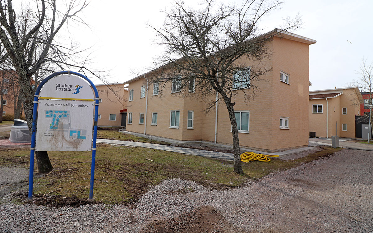 Nybyggda hyreshus för studenter i Lambohov, Linköping.