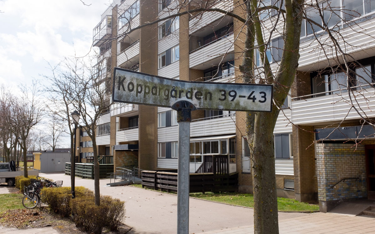 Skylt "Koppargården 39-43".