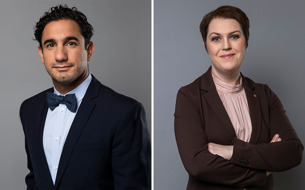 Shekarabi och Hallengren från Socialdepartementet