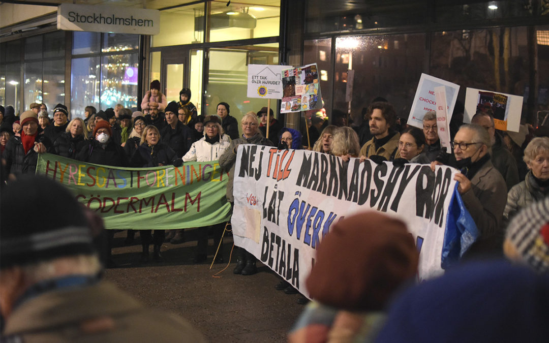 Demonstration mot hyreskrav