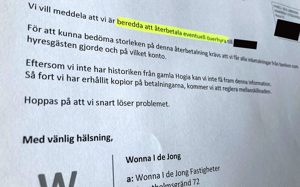 Wonna överhyra hyresnämnden