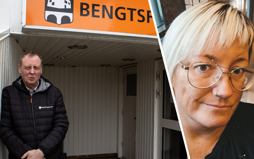 Pär Nilsson, vd för Bengtsforshus, och Silvia Eliasson från Hyresgästföreningens förhandlingsdelegation.