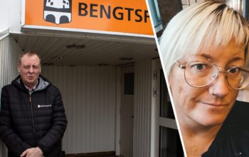 Pär Nilsson, vd för Bengtsforshus, och Silvia Eliasson från Hyresgästföreningens förhandlingsdelegation.