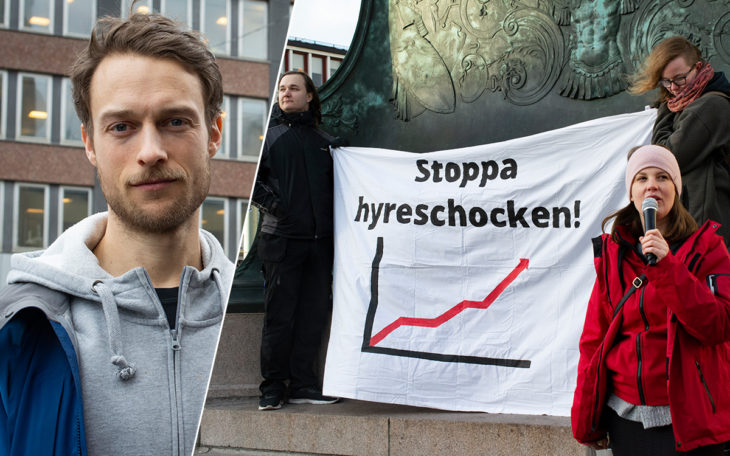 Ola Terlegård och Catherine Holt är med och arrangerar en protest i Göteborg mot att de kommunala bostadsbolagen kräver att få höja hyran med 6,8 procent.