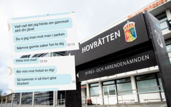 Klipp från hotfulla sms och hyresnämnden i Malmö.