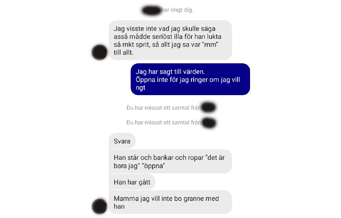 En skärmdump av en konversation i Messenger.