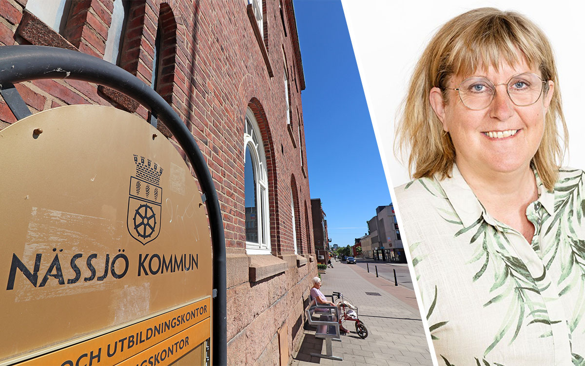 Nässjö kommun och inflikad till höger kommunalråd Sara Lindberg.