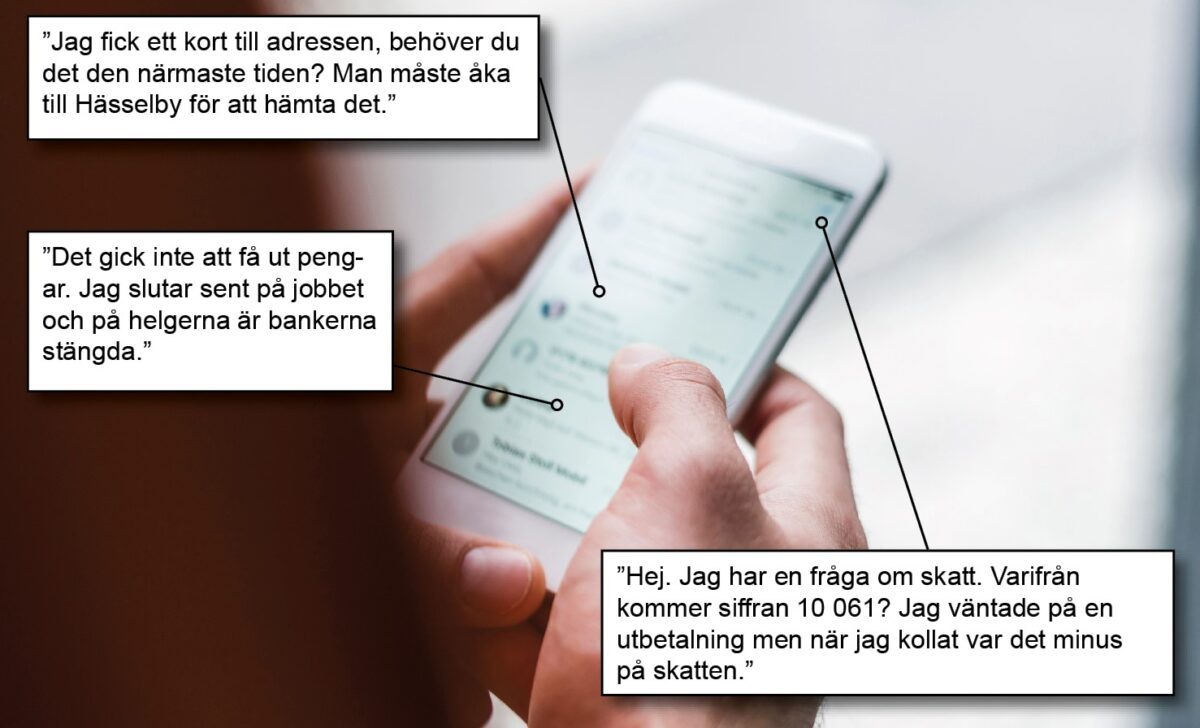 Jurij och Sergej chattar intensivt. Texterna är översatta från ryska.