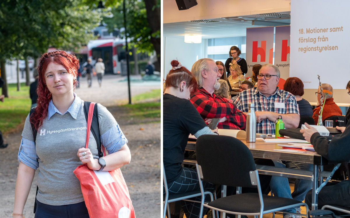 Bildmontage. Bilden visar Kristin Westlund hösten 2023, och regionfullmäktige i Nässjö i april.