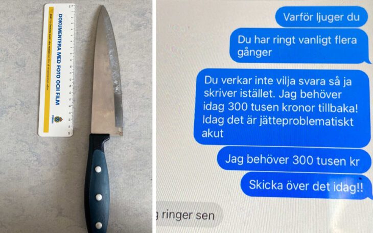 24-åring hotade man med kniv och tvingade honom att ta ut pengar.