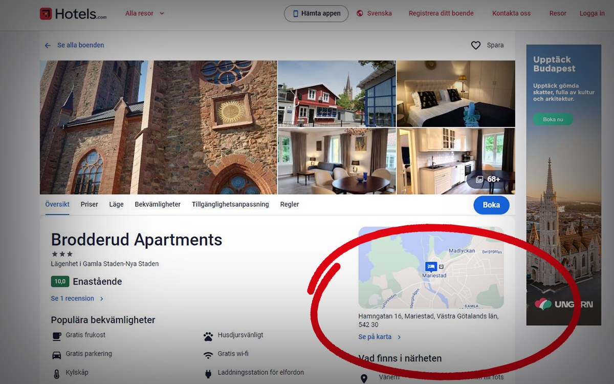 Brodderud Apartments annonserar ut hotellägenheter på sajten Hotels.com