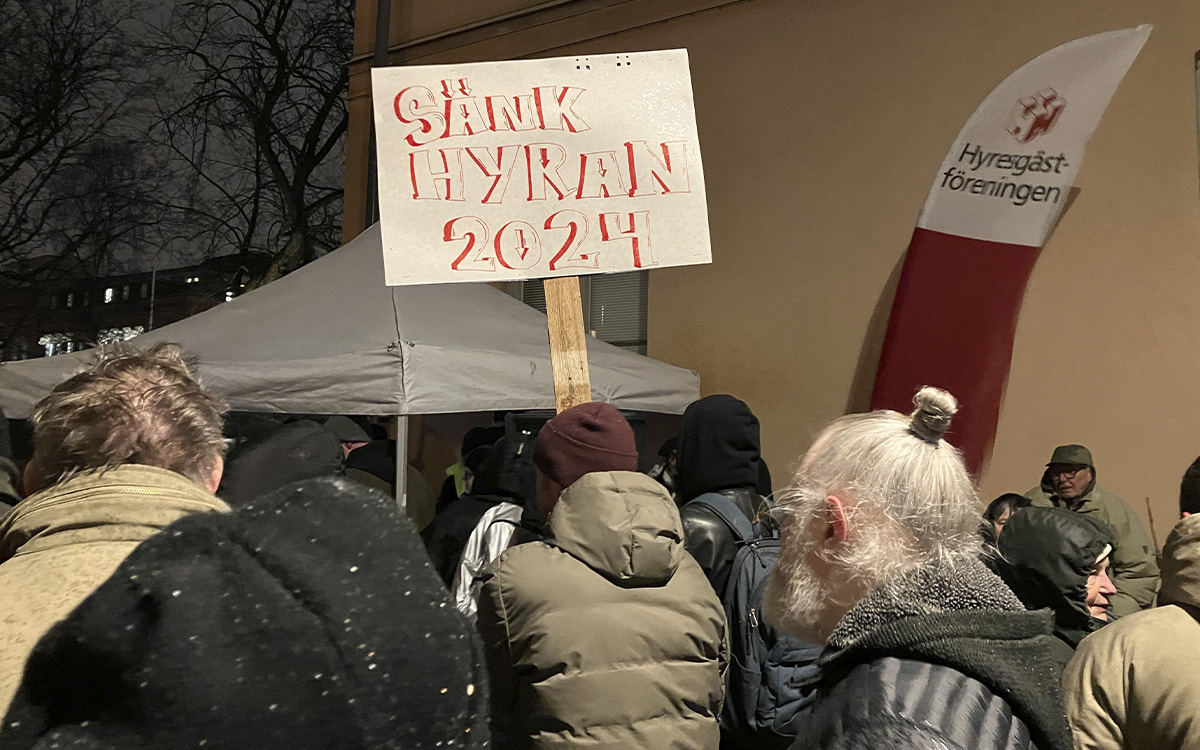 Demonstration utanför stadshuset i Stockholm 