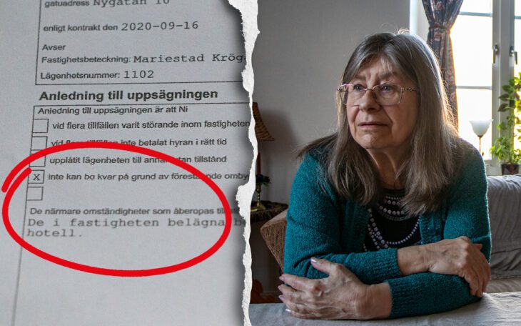 Margun Smedberg, 70, blev helt utan förvarning uppsagd från sin lägenhet. "Jag vet inte vart jag ska ta vägen", säger Margun.