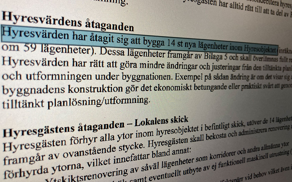 Dokument som Ramstedtbolaget skickat in till hyresnämnden i augusti 2021 visar att 14 nya lägenheter ska byggas av hyresvärden på Cervins väg 13. I ett annat dokument står att 6 nya lägenheter ska byggas på Cervins väg 11.