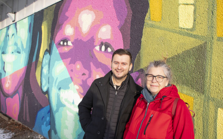 Genc Avdiu, tillförordnad områdesutvecklingschef på Bostäder i Borås och Malin Widerlöv från Kris.