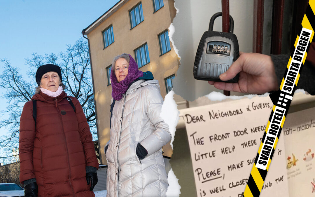 Svarta hotell. Boel Nilsson och Iréne Strindhed kartlägger nyckelboxar och andra tecken på hotelluthyrning av lägenheter.