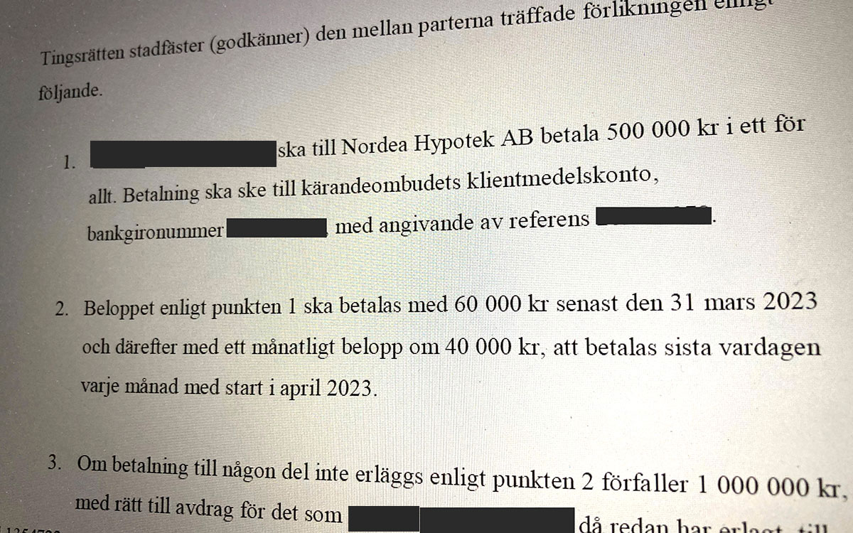 Överenskommelse Nordea