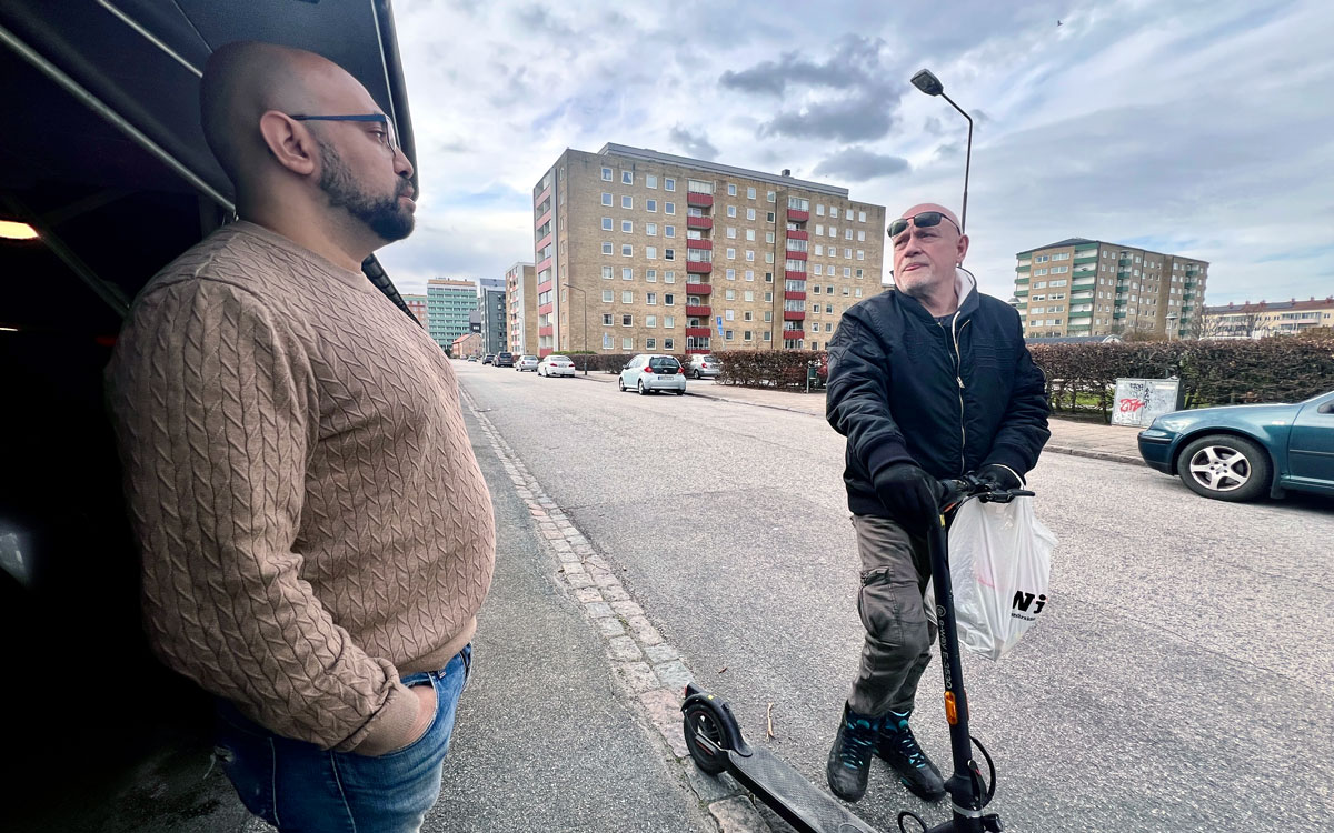 Hyresgästerna Walid Dib och Håkan Johansson på Katrinelund i Malmö. 