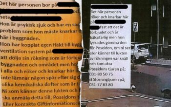 En hyresgäst i Göteborg sägs upp efter att ha hotat slita grannarnas bebis i stycken. Grannarna har uppfattat honom som psykiskt sjuk och känt sig mycket rädda.