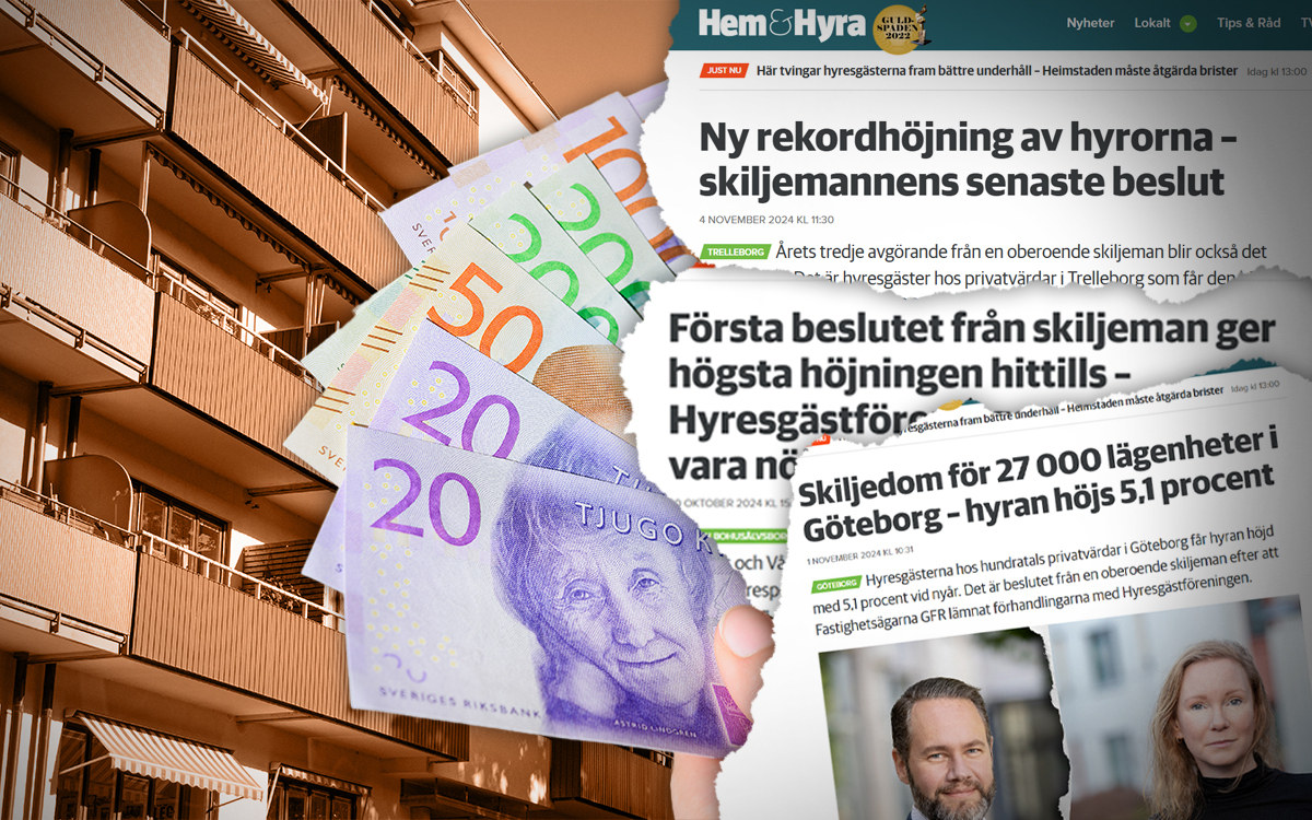 Högre hyror med skiljeman.