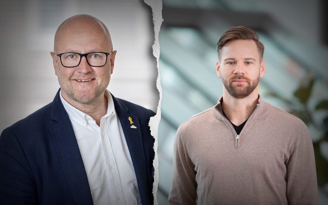 Två män.