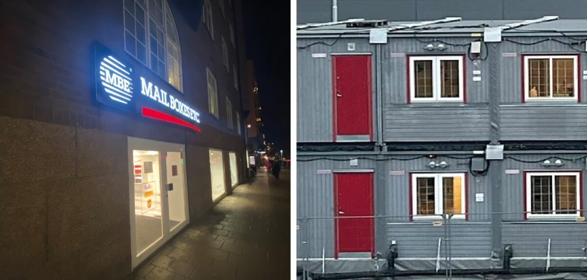 Airtagen vi skickar till Dokumentfix hamnar först i en postbox i centrala Stockholm. När vi sedan följer airtagen ser den ut att flyttas till en byggbarack i södra Stockholm.