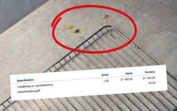 Märkena i bänkskivan och fakturan på över 36 000 kronor som hyresgästen fick betala.
