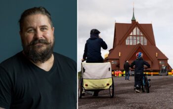 Gunnar Bergman, lokal ordförande för Hyresgästföreningen i Kiruna och Kirunas stadskyrka.