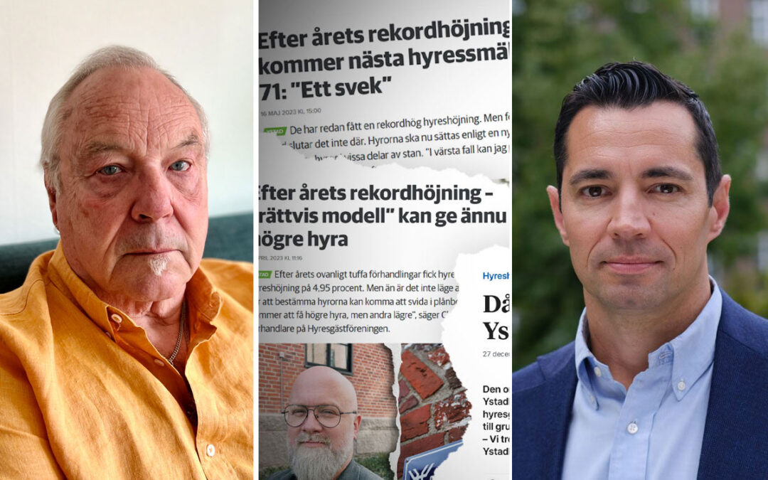 Nu river Hyresgästföreningen upp Ystadmodellen. Hyresgästen Lars Toftemar och Benny Bendzovski, förhandlingschef på Hyresgästföreningen.