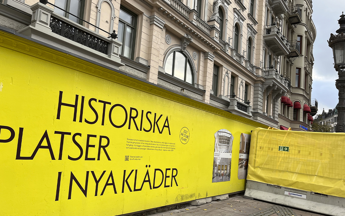 Information om ombyggnaden av Stureplan vid Stureplan.