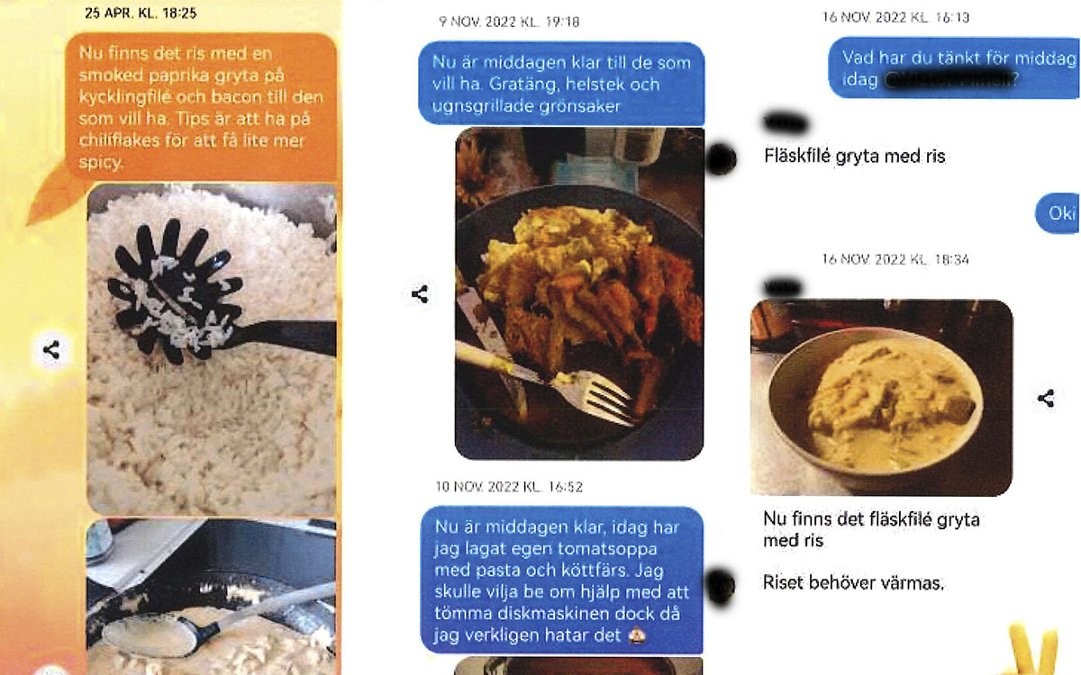 Bilder på maträtter.