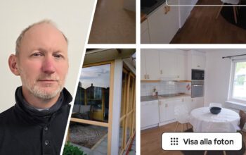 En delad bild. En man och en annons från Airbnb