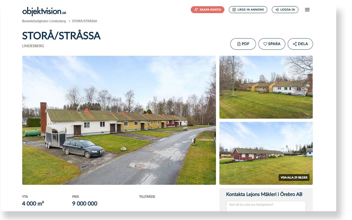 Hyreshus till salu i Storå och Stråssa. 