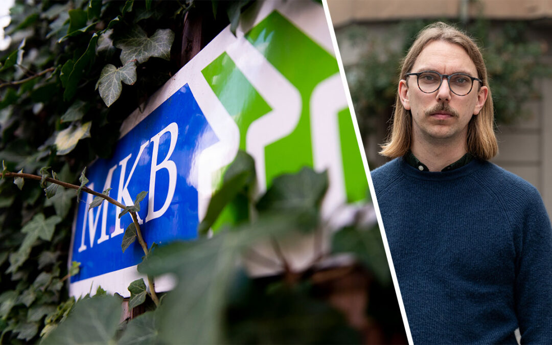 Skylt MKB och Joel Nordström, vice regionordförande Hyresgästföreningen södra Skåne.