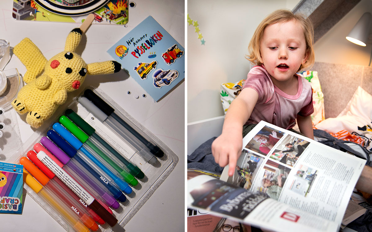 Lo Sandberg, 5 år, gillar att läsa Hem & Hyra, och att pyssla och måla.