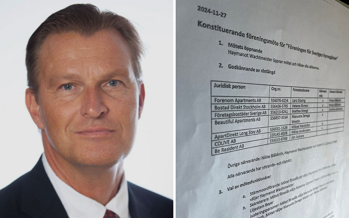 Hebas vd Patrik Emanuelsson berättar att det var han som gav Haymanot Wachtmeister ett uppdrag i samband med Föreningen för Sveriges Hyresgästers bildande.