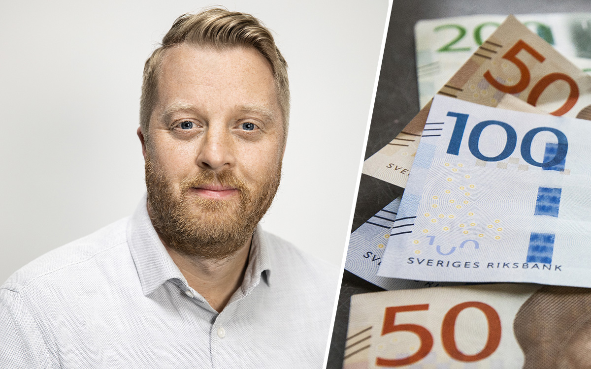 Bild på man och kontanter