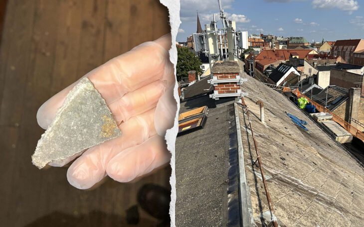 Takrenoveringen misslyckades och eternit med farlig asbest spreds i huset på Gamla Väster i Malmö.