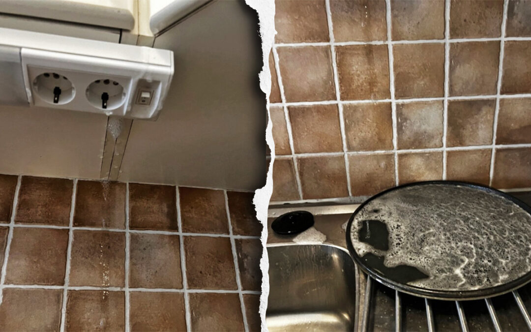 Grannens avloppsvatten fyllde en kastrull i Mikaels kök.